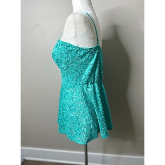 Vintage Tag 1080 Lace Y2K Babydoll Tank Top XL Green Romantic Fairy Coquette USA - Picture 3 of 9